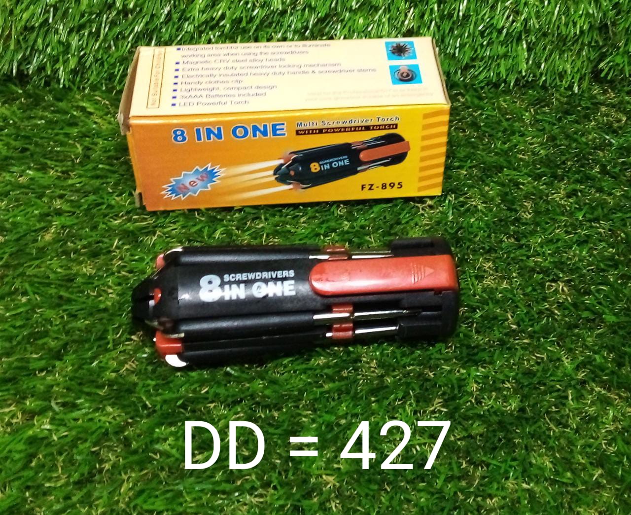 8 in 1 Multi-Function Screwdriver Kit with LED Portable Torch DeoDap