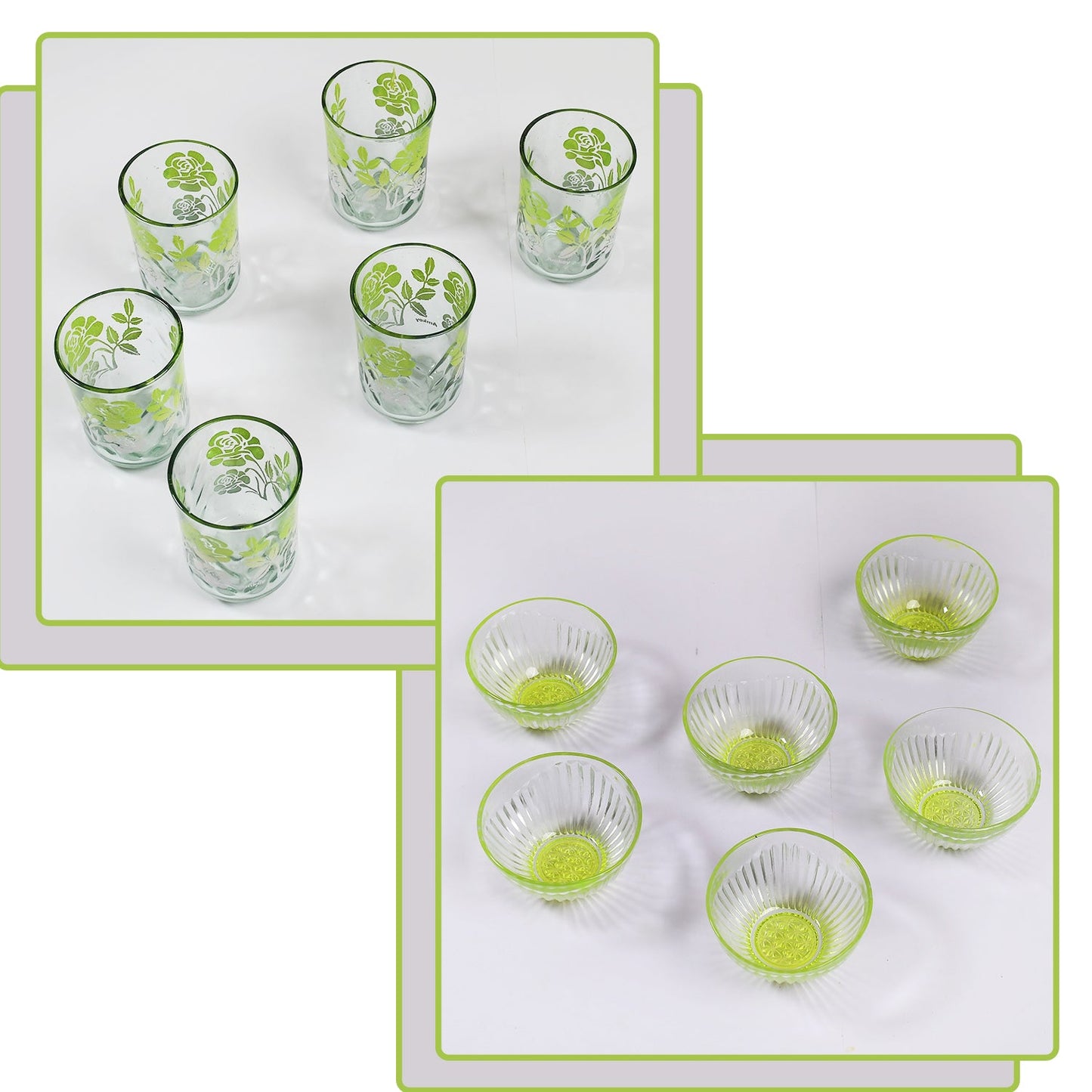 7133 Round 6 Glass With 6 Bowl Set, All Purpose Serving Set For Home & Kitchen Use DeoDap